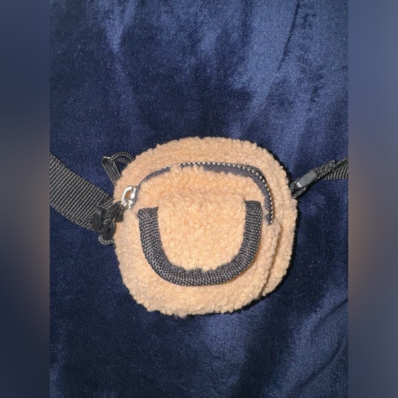 Mini Tan Shearling Crossbody Bag - Picture 1 of 4
